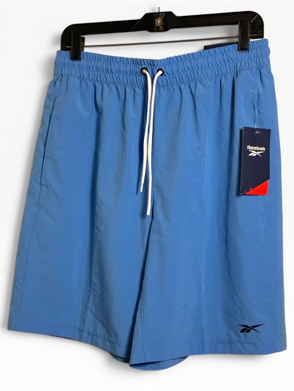 Reebok Men’s Light Blue Athletic Shorts with Drawstring